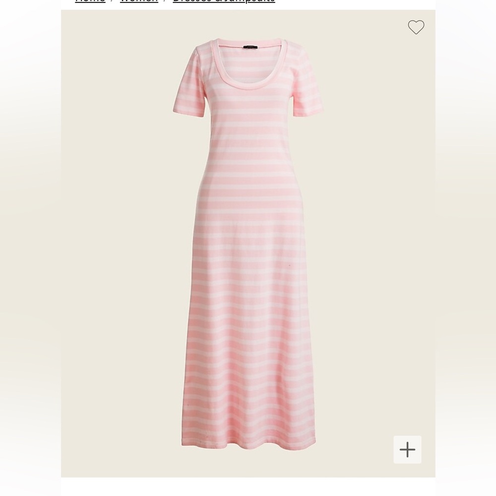 Jcrew- Knit midi dress pink stripe NWT xs